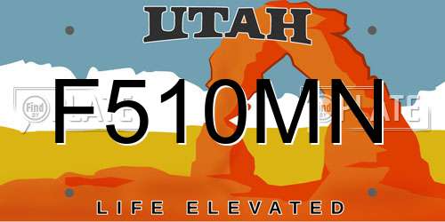 F510MN Utah License Plate