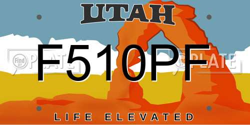 F510PF Utah License Plate