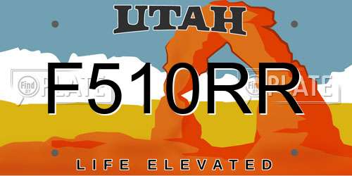F510RR Utah License Plate