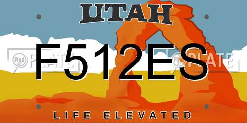 F512ES Utah License Plate