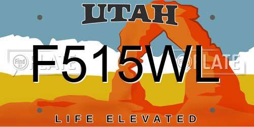 F515WL Utah License Plate