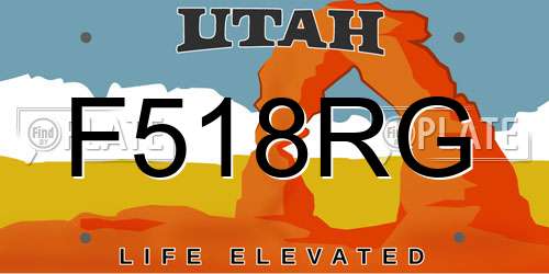 F518RG Utah License Plate