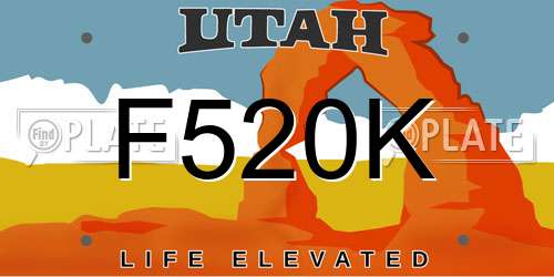 F520K Utah License Plate