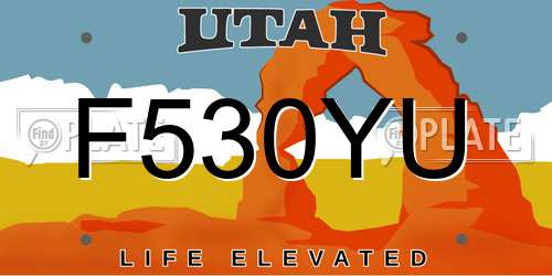 F530YU Utah License Plate