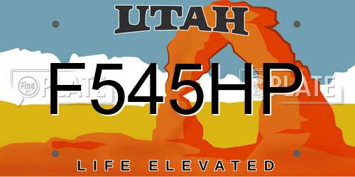 F545HP Utah License Plate