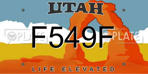 F549F Utah License Plate