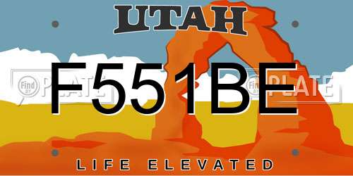 F551BE Utah License Plate