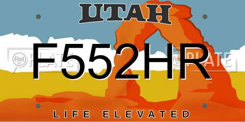 F552HR Utah License Plate