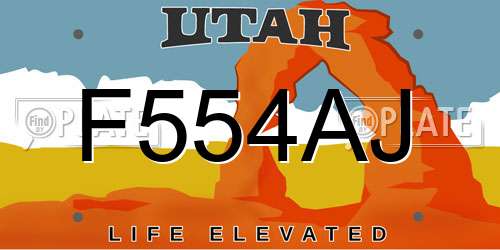 F554AJ Utah License Plate