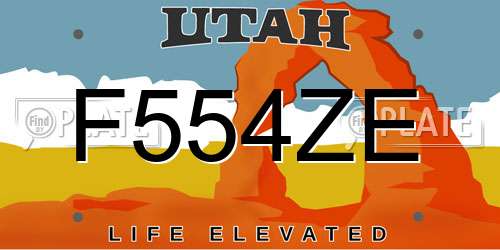 F554ZE Utah License Plate
