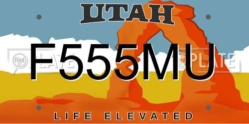 F555MU Utah License Plate