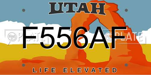 F556AF Utah License Plate