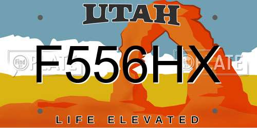F556HX Utah License Plate