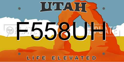F558UH Utah License Plate