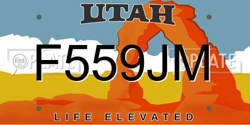 F559JM Utah License Plate