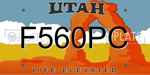 F560PC Utah License Plate
