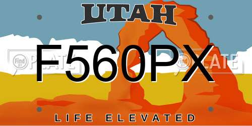 F560PX Utah License Plate