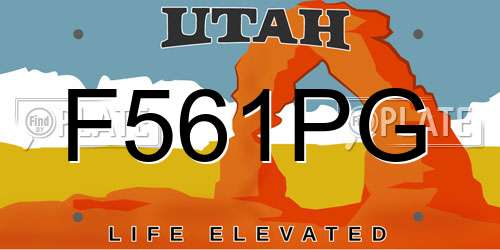 F561PG Utah License Plate