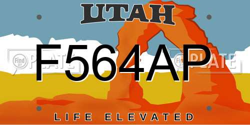 F564AP Utah License Plate