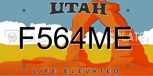F564ME Utah License Plate