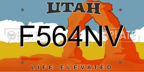F564NV Utah License Plate