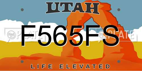 F565FS Utah License Plate