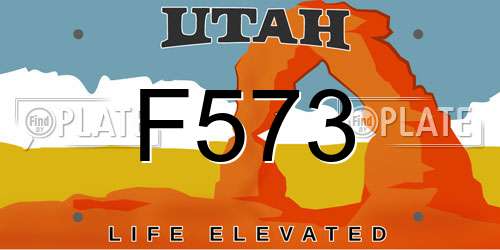 F573 Utah License Plate