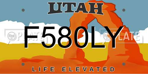 F580LY Utah License Plate