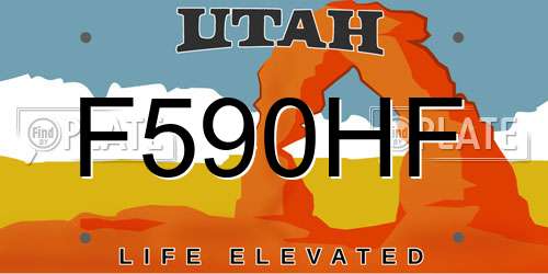 F590HF Utah License Plate