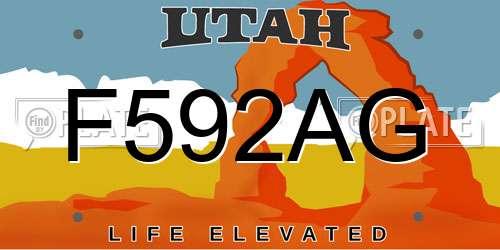 F592AG Utah License Plate