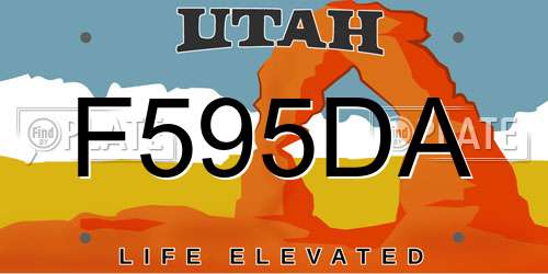 F595DA Utah License Plate