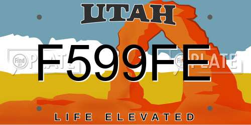 F599FE Utah License Plate