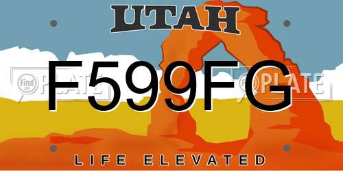 F599FG Utah License Plate