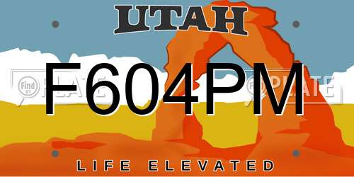 F604PM Utah License Plate