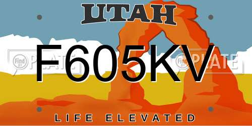 F605KV Utah License Plate