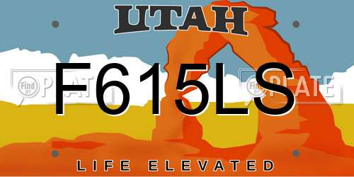 F615LS Utah License Plate