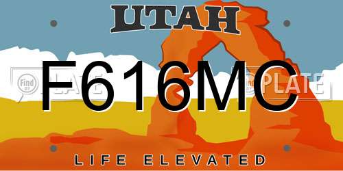 F616MC Utah License Plate