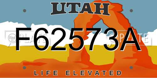 F62573A Utah License Plate