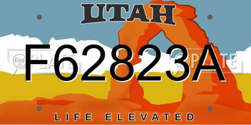 F62823A Utah License Plate