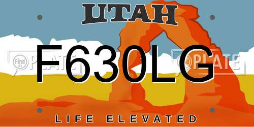 F630LG Utah License Plate