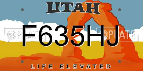 F635HJ Utah License Plate