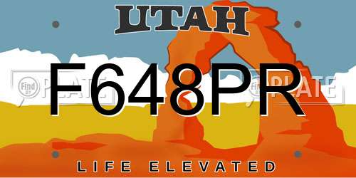 F648PR Utah License Plate