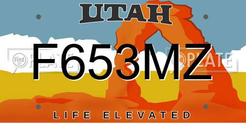 F653MZ Utah License Plate