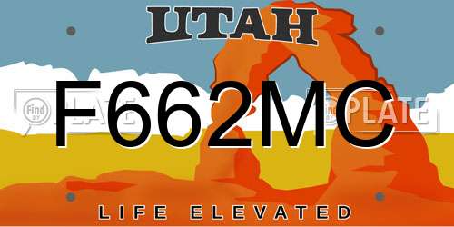 F662MC Utah License Plate