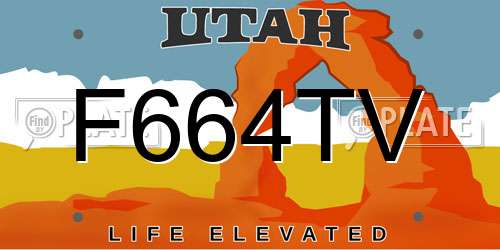 F664TV Utah License Plate