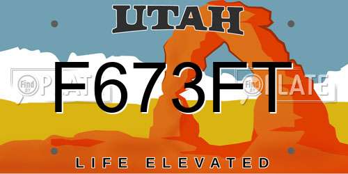 F673FT Utah License Plate
