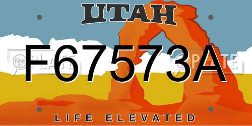 F67573A Utah License Plate