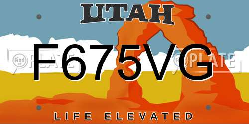 F675VG Utah License Plate