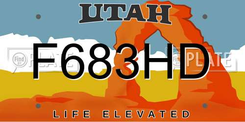 F683HD Utah License Plate