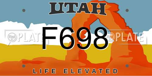 F698 Utah License Plate